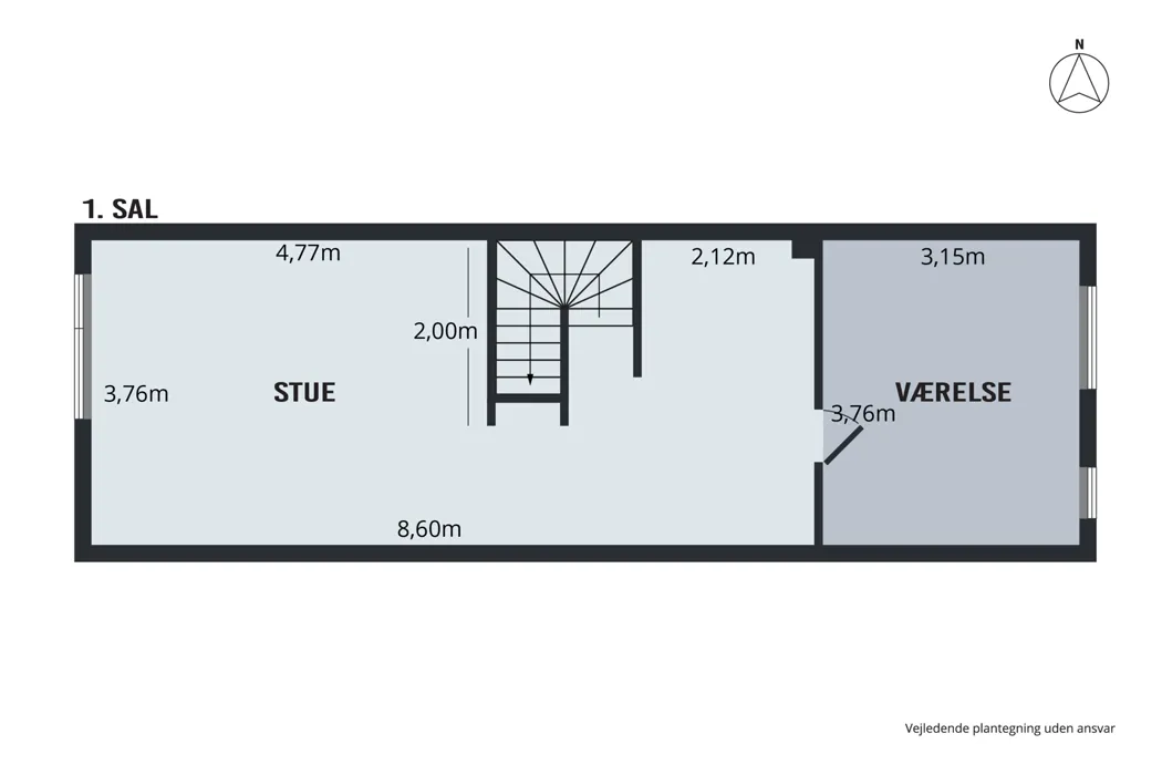 Stor 3-værelses lejlighed i 2 plan på Fyrkildevej 14