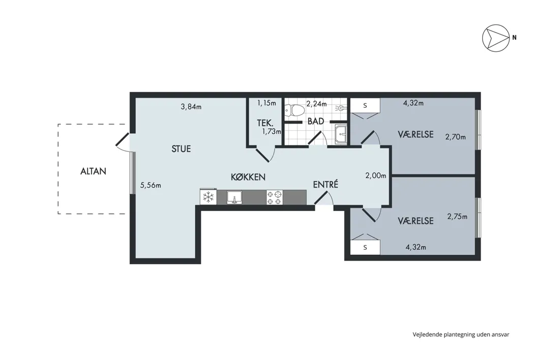 Dejlig 3-værelses lejlighed i Gartnerbyen 13