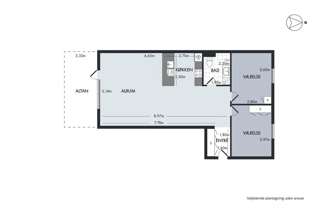 Dejlig 3-værelses lejlighed på Overblikket 13