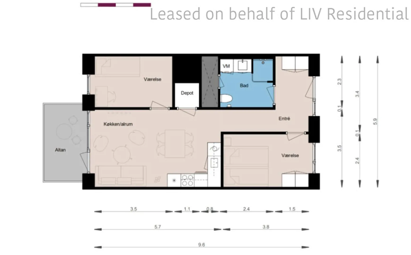 Blokhaven, 3-room apartment in Skovlunde City Center billede 5