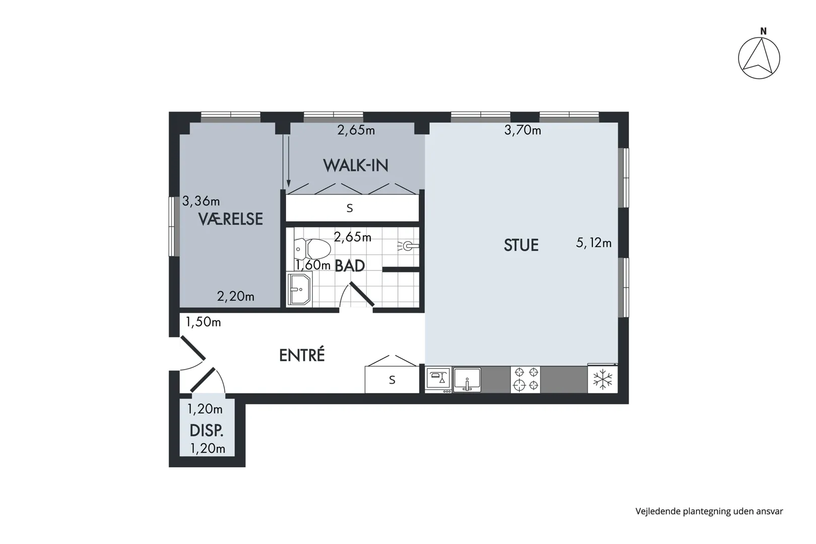 2-room apartment in Aalborg image 6